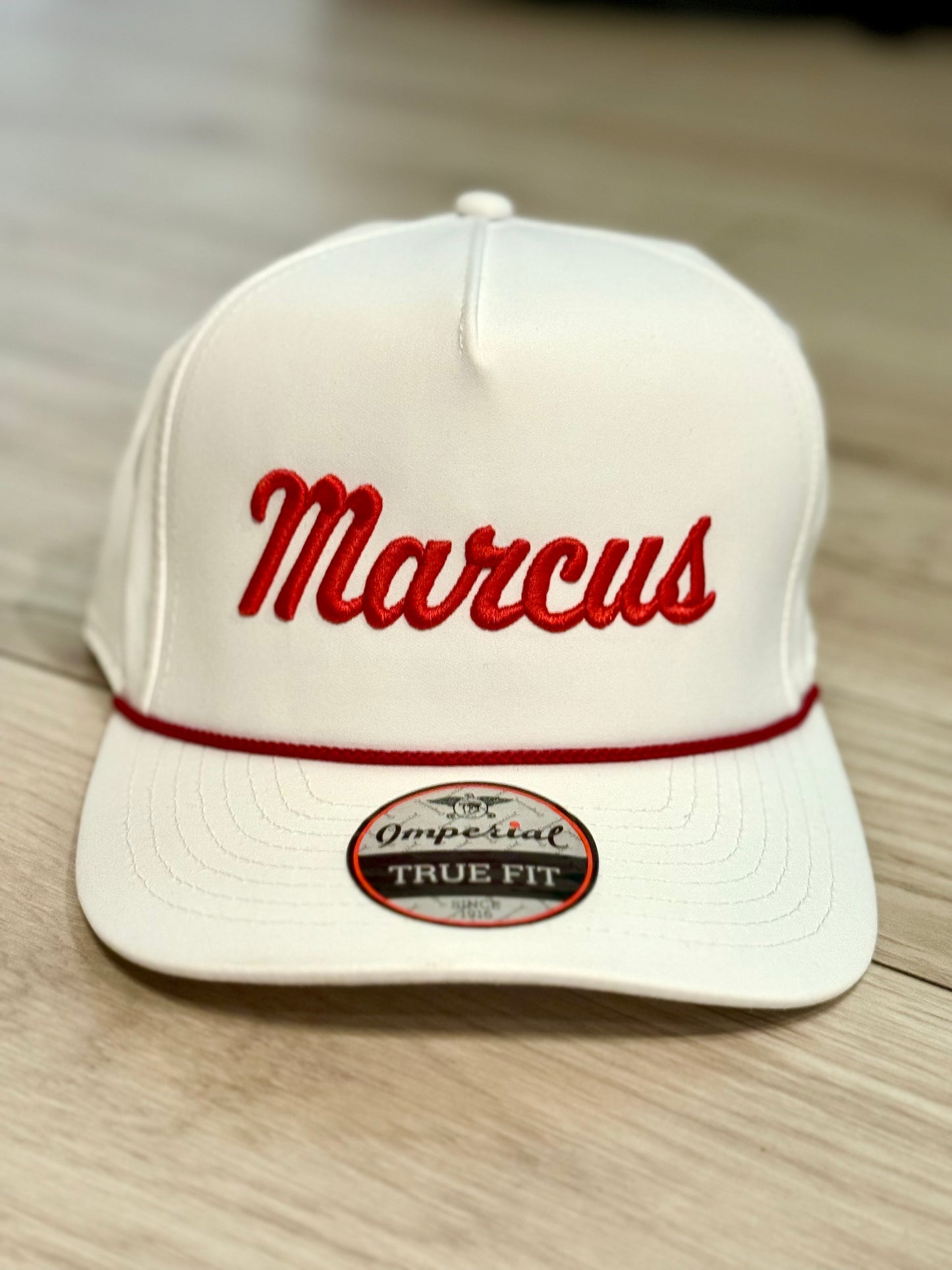 White/Red Imperial Marcus Hat