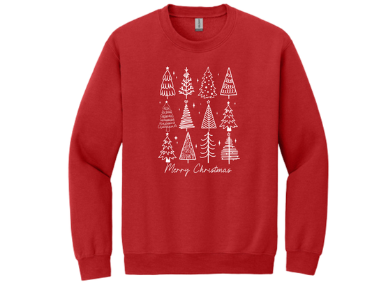 Christmas Crewneck – Tree Doodle
