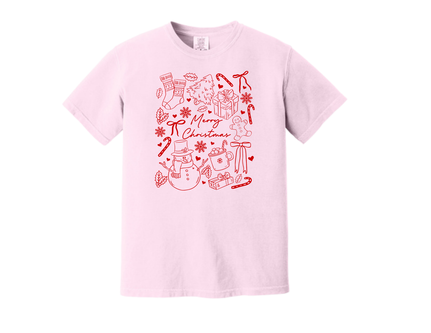 Christmas Tee – Merry Christmas Doodle