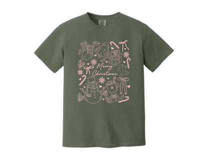 Christmas Tee – Merry Christmas Doodle