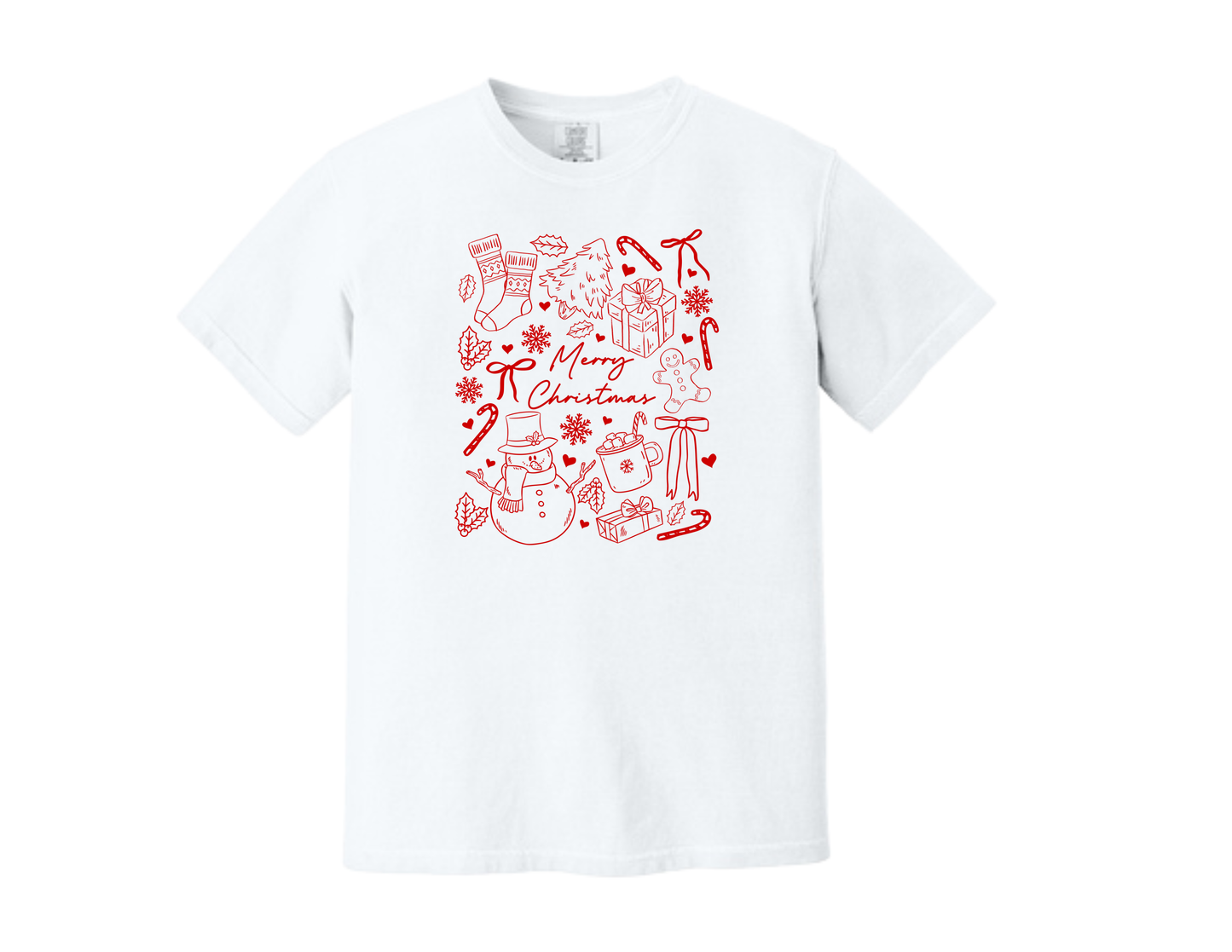 Christmas Tee – Merry Christmas Doodle