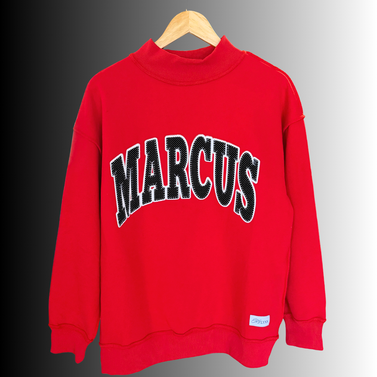 Marcus Appliqué Red Mockneck