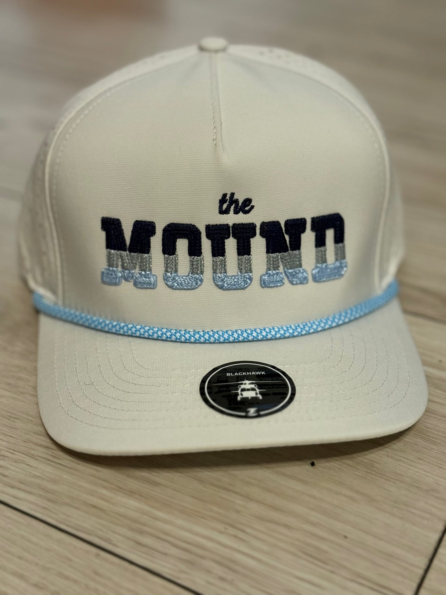THE Mound Navy/Grey/Columbia Blue Chain Stitch Rope Hat