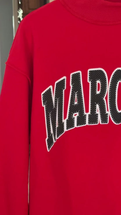 Marcus Appliqué Red Mockneck